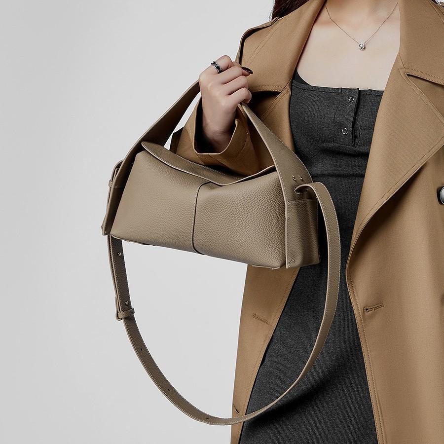 Texture Top Layer Cowhide Women's Bag 2025 New Trend Retro Single Shoulder Crossbody Bag Hanging Ear Eaves Bag Genuine Leather Women's Bag