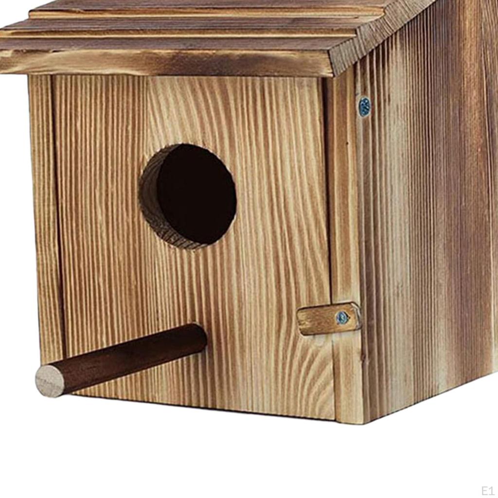 Bird House, Outdoor Box, Blue Wooden Box Birds Nest for Outside Garden Viewing