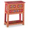 Day and Night - Day and Night Sideboard with Drawers In Solid Mango Wood Hand Painted Pink