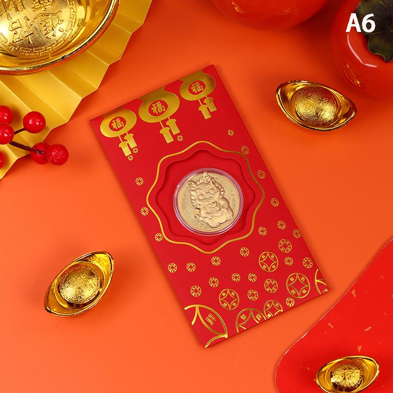 2025 Year Of The Dragon Gold Foil Commemorative Coin New Year Red Envelope Chinese New Year Spring Festival Souvenirs Gift