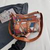 Middle-Aged Mother Bag Stitching Color Block Crossbody Bag Women Retro Multi-Compartment Large Capacity Shoulder Bag