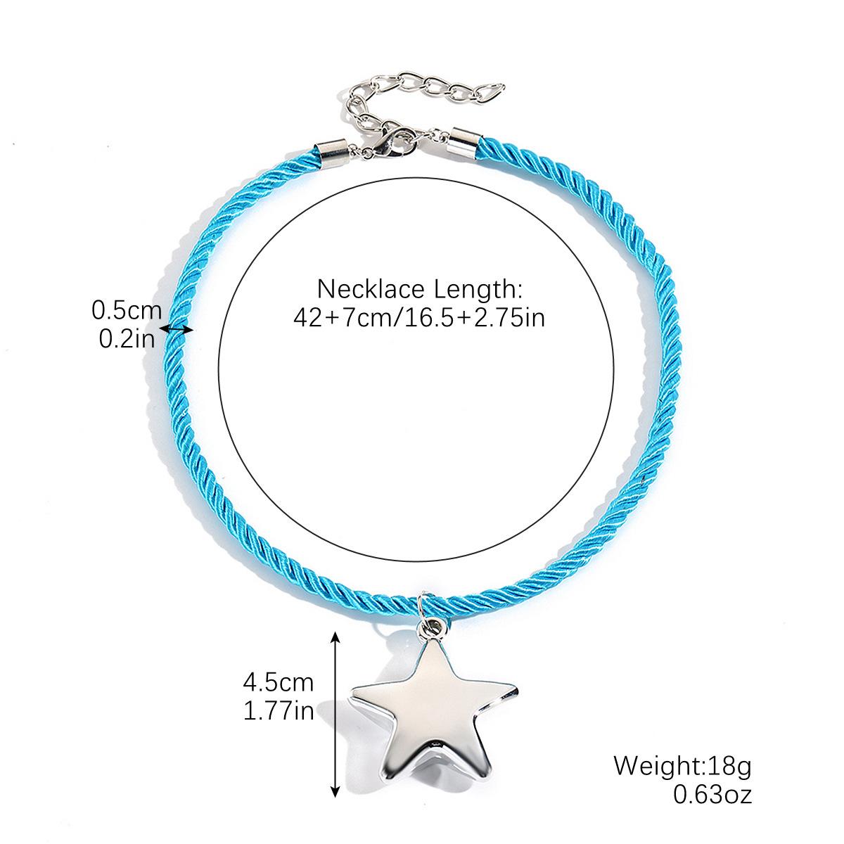 

Ожерелье Ювелирные Изделия Любовь Лук Пентаграмма Подвеска Цветная Веревка Заполненная Крутое Ожерелье Женское