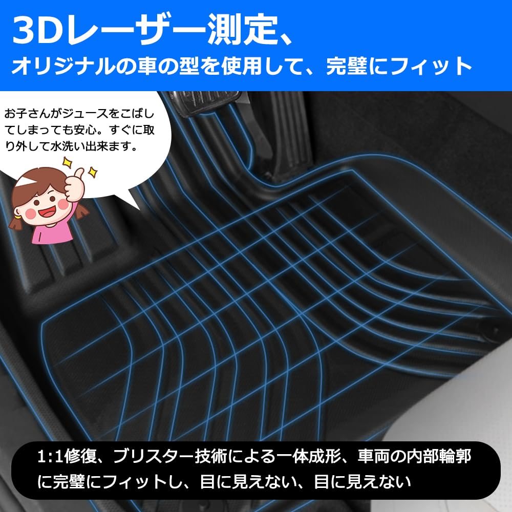 3D Floor Mats for Toyota Land Cruiser 250 Series Compatible with and Made of TPE and Easy Interior Set 2024 (GDJ250W/TRJ250W), 5-Seater 7-Seater