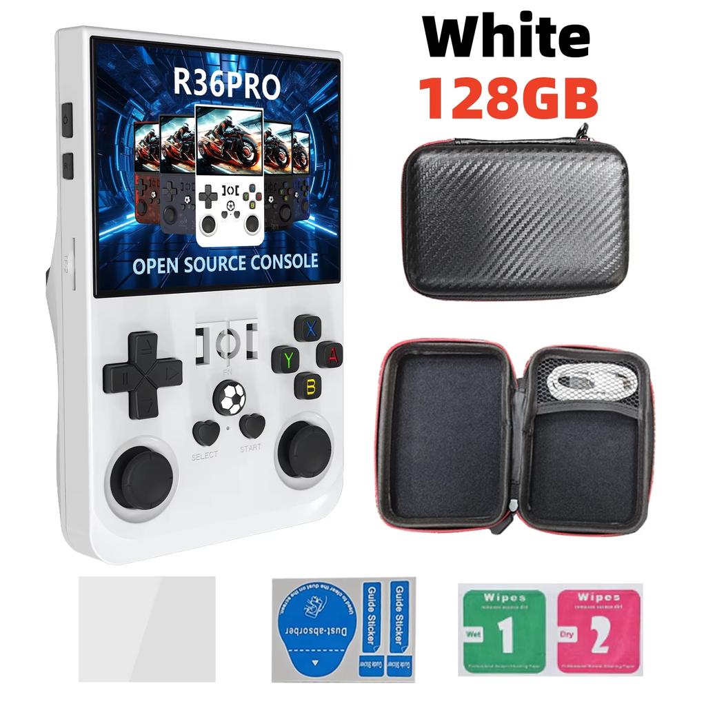 Console per videogiochi portatile retrò R36 Ultra Schermo IPS 128GB Giochi Lettore tascabile portatile Sistema Linux R36S R36 PRO