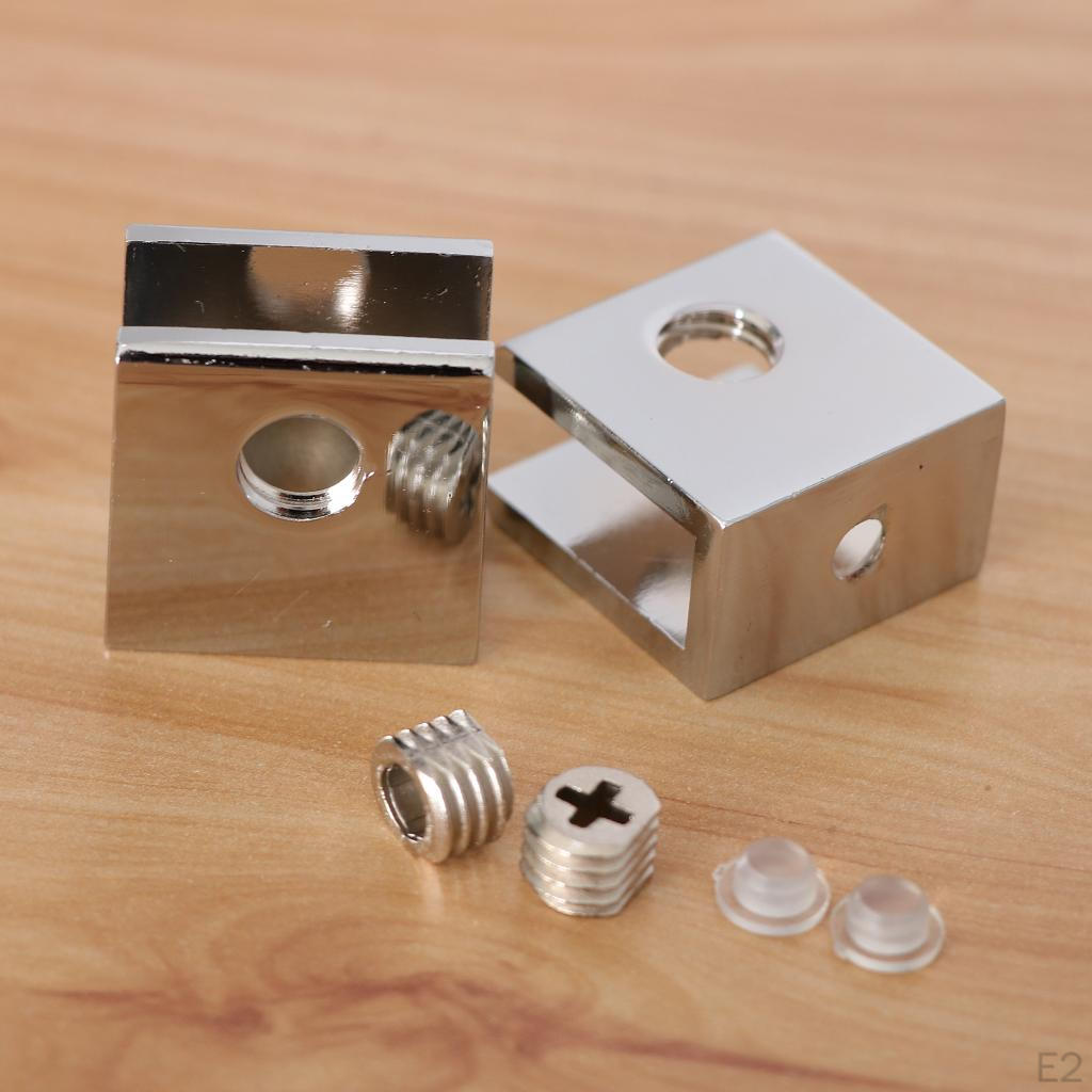 2 Pack Adjustable Glass Support Clamp Zinc Alloy Heavy-duty Bracket