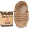 Non-stick 200pcs Standard Cupcake Liners for Baking, Natural, Food-grade Cupcake Wrapper, Greaseproof Parchment Muffin Liners