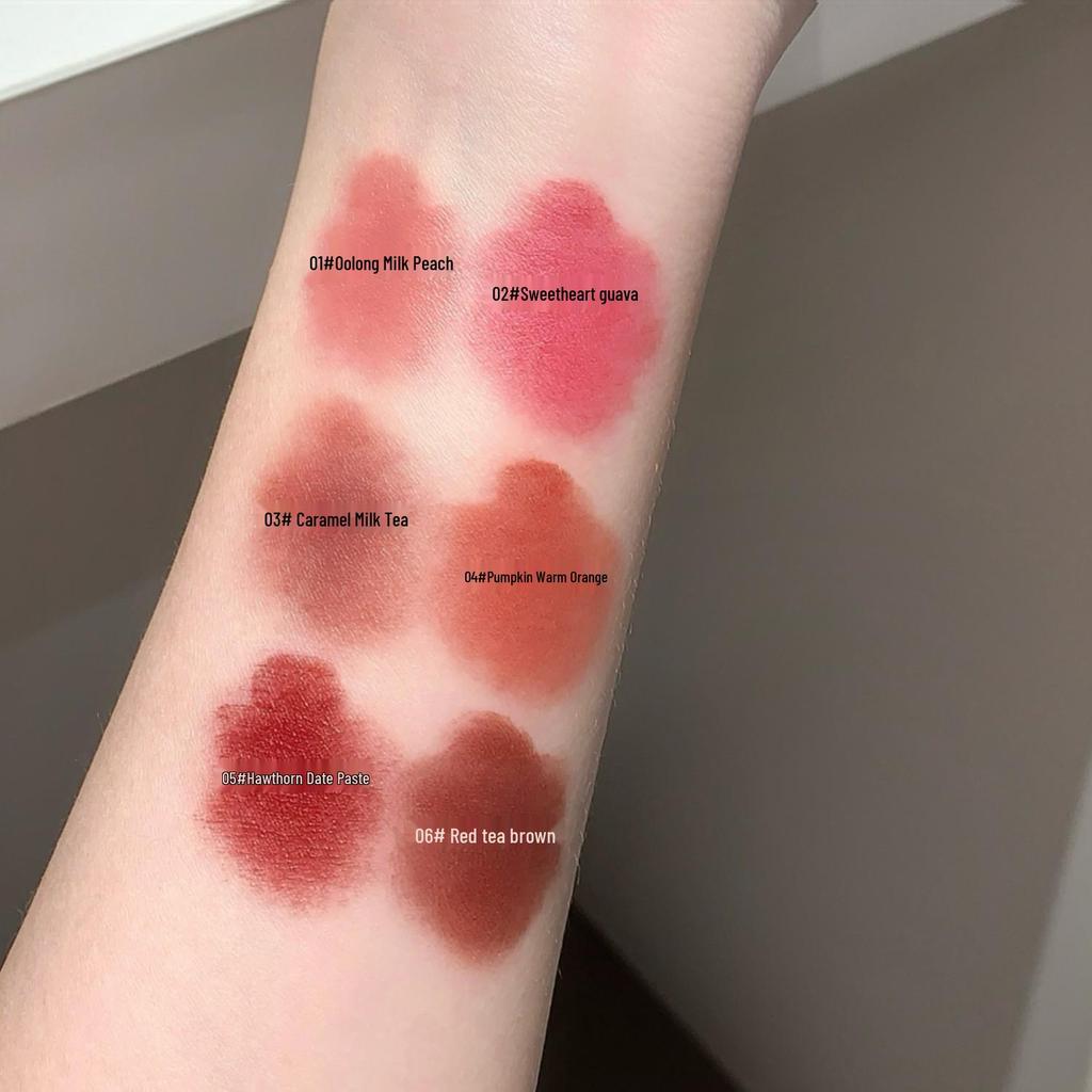 Cherry Blossom Velvet Mist Lip Mud: Matte Whitening Glaze, Long-Lasting Lipstick for Autumn/Winter.
