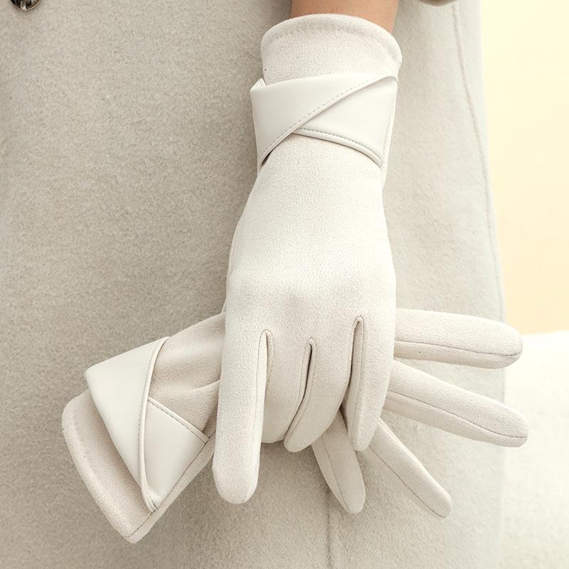 Women's Winter Plush Gloves: Faux Suede, Velvet, Touchscreen-Ready for Riding & Cycling