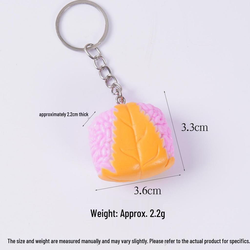 PVC Sushi Onigiri Keychain: Japanese Cuisine Nori-Wrapped Rice Bag Charm