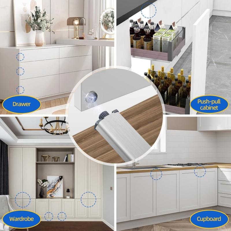10 Stück Magnetische Druckriegel für Schränke Zum Öffnen drücken Schrankbeschläge Druck-Dämpfer Puffer Schubladen-Druckriegel Türstopper