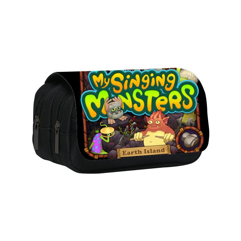 My Singing Monsters Double Layer Pencil Case With Nylon Material For Students And Kids