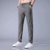 Men's Casual Ice Silk Pants - Loose, Trendy, All-Season, Large Size Straight Trousers