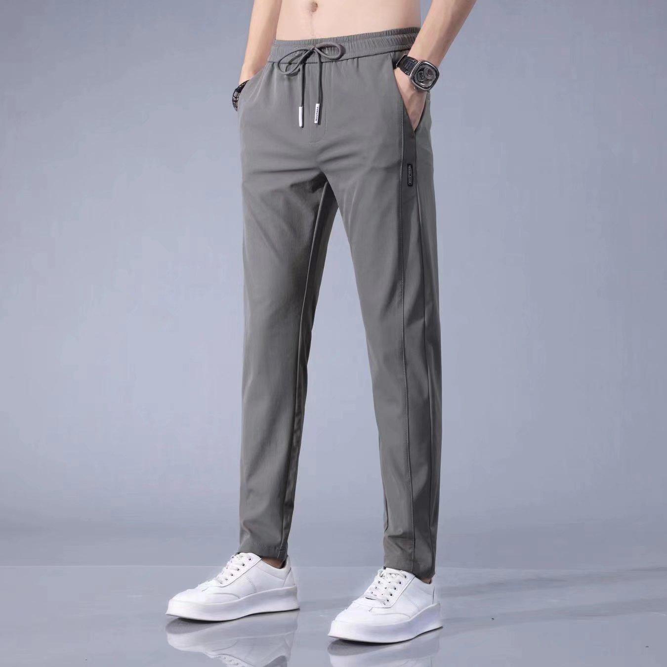 

Мужские повседневные брюки Ice Silk — свободные, модные, всесезонные, прямые брюки большого размера L