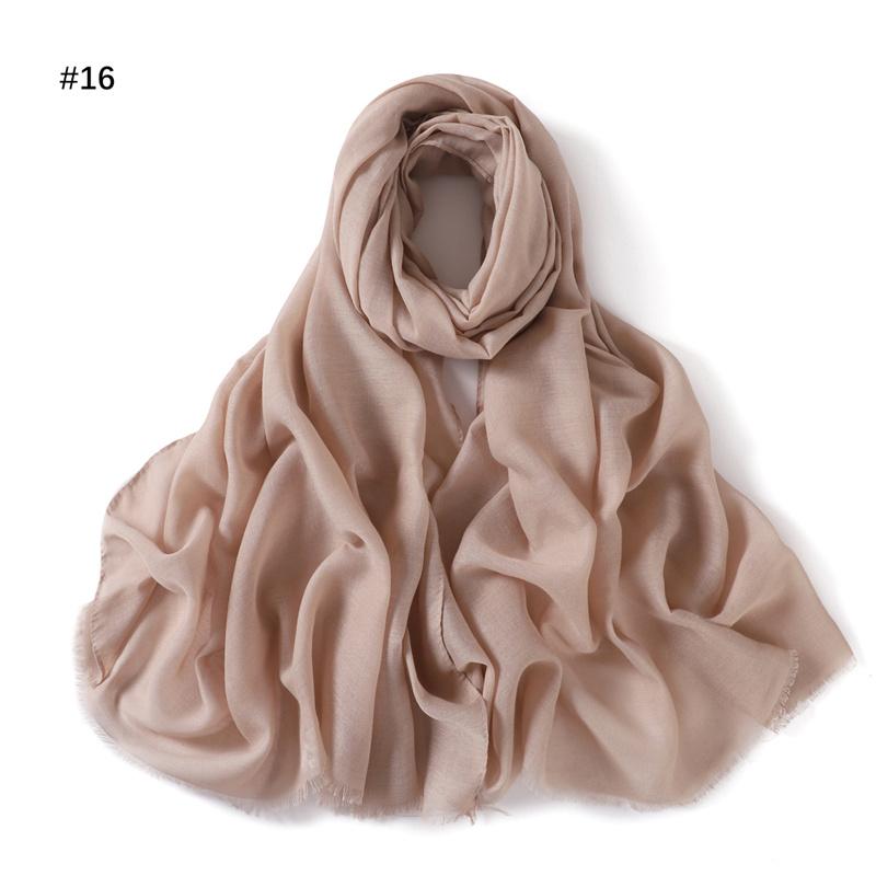 New Fashion Women Ramadan Muslim Hijab Cotton and Linen Soft Autumn and Winter Solid Color Islam Scarf Headscarf Shawl