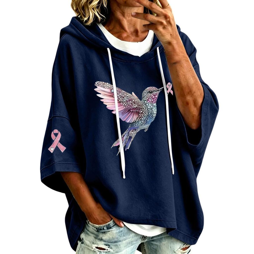 Women's Casual Hoodie with Hood and Graphic Print Loose Fit Pullover