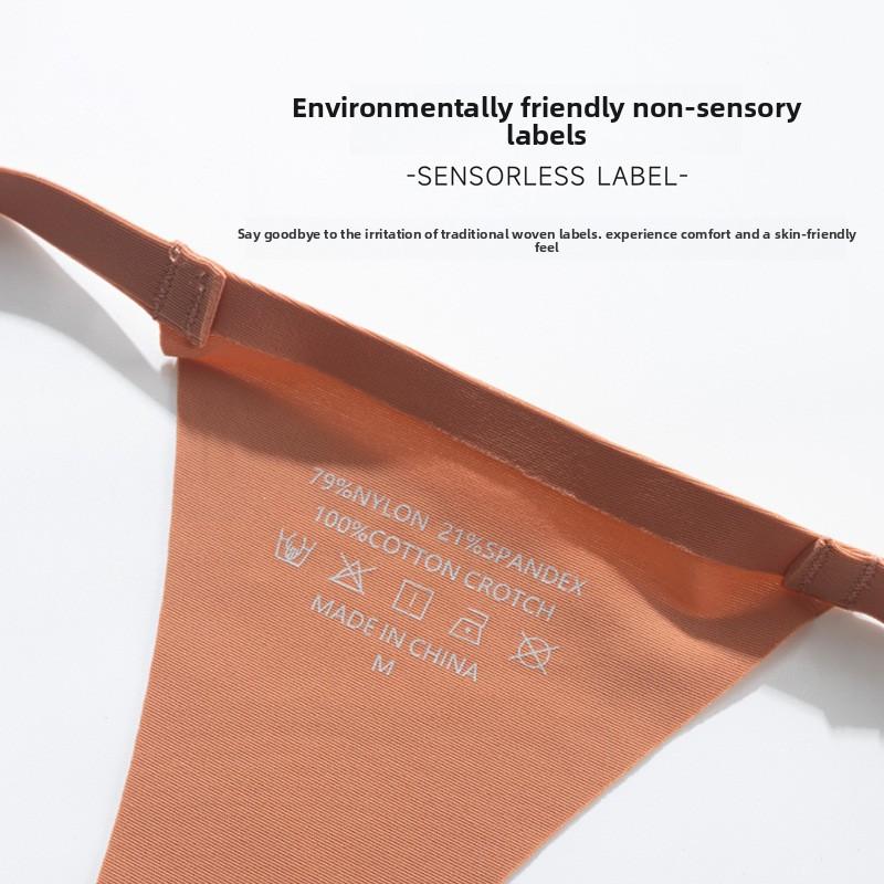 Women's Spring and Summer Sexy Thin Belt One Piece of Ice Silk Breathable Quick Dry Low Waist Non Mark Thong Underwear