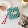 Mini Plaid Makeup Bags Headphone Key Lipstick Storage Bag Minimalist Checkered Cosmetic Bag Makeup Pouch Small Zipper Coin Purse