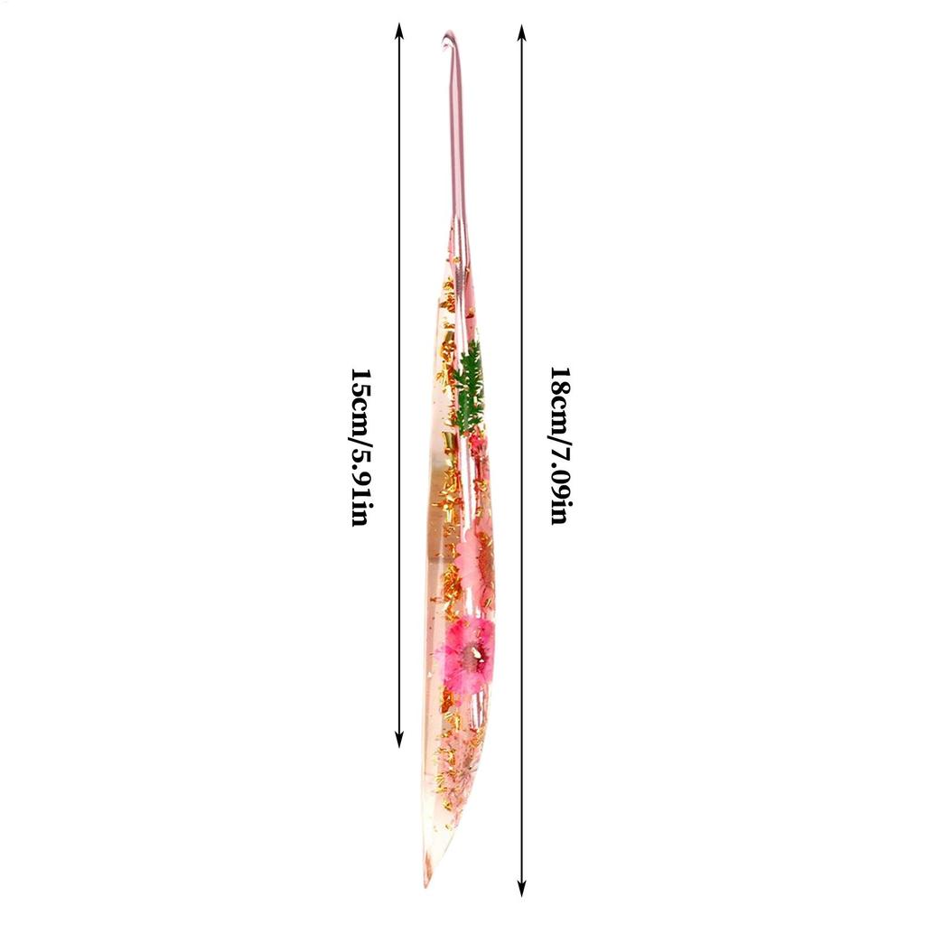 Crochet Hooks Ergonomic Crochet Needle With Floral Resin Grips Non-slip Knitting Tool Craft Supplies For Beginners Women Adults