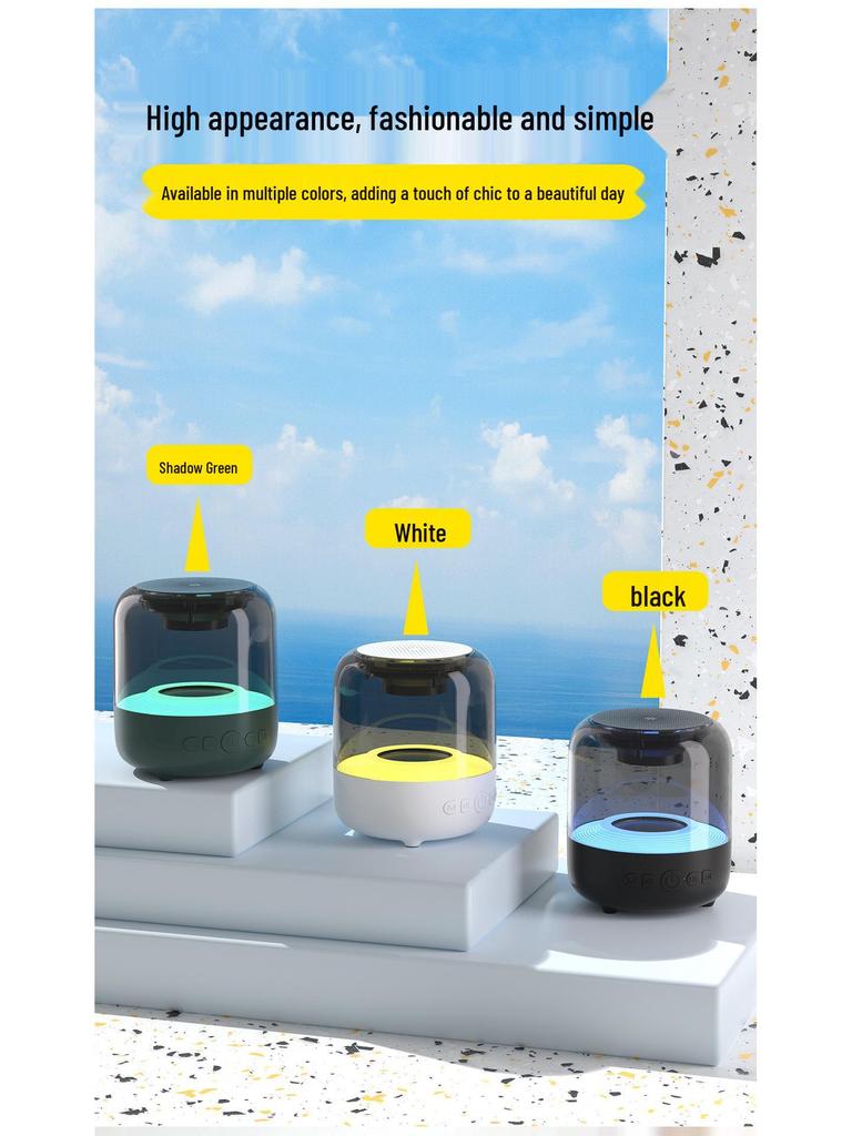 AI Bluetooth Smart Speaker with Stereo Sound and Colorful LED Lighting