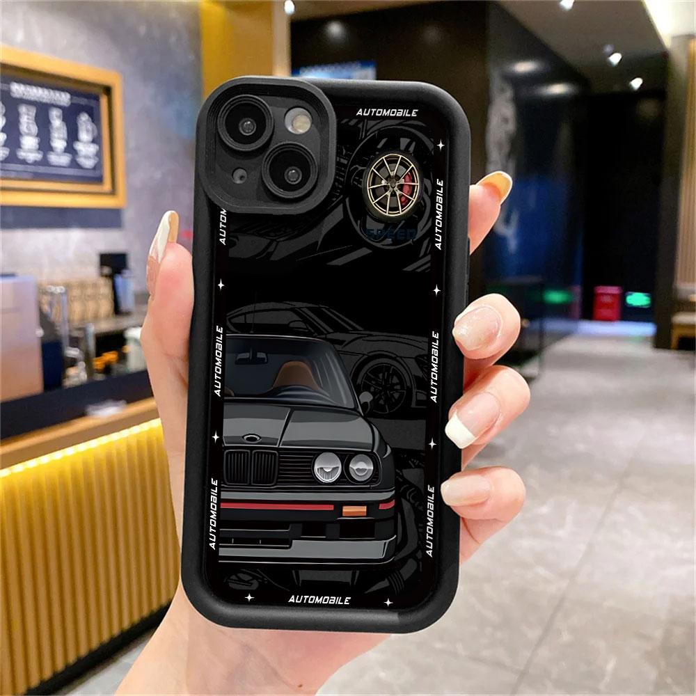 Cool Car Phone Case For iPhone 17 Air 16 e 15 14 13 12 11 Pro Max Plus Mini SE 2020 2022 Soft Back Cover