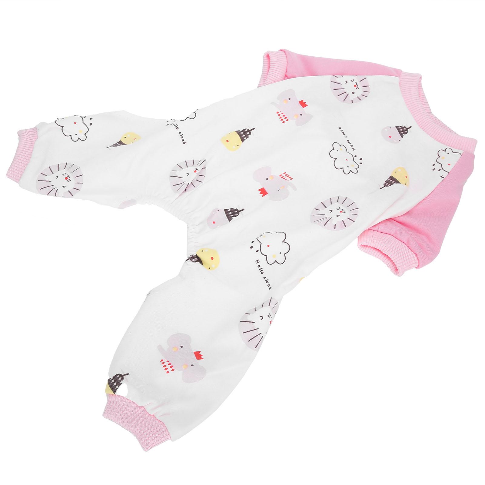 

Spring Summer Pet Dog Jumpsuit Soft Clothes Polyester Dogs Bodysuits Long Sleeve Shirt M