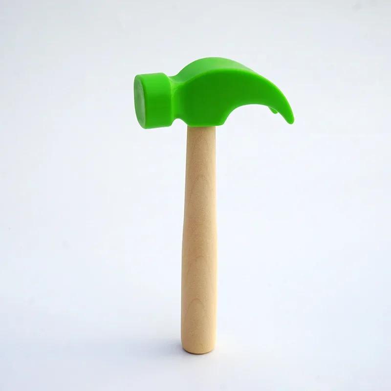 Mini Wooden Hammer Children's Learning Toy Hammer Creative DIY Wooden Woodworking Hammer Simulation Maintenance Tools