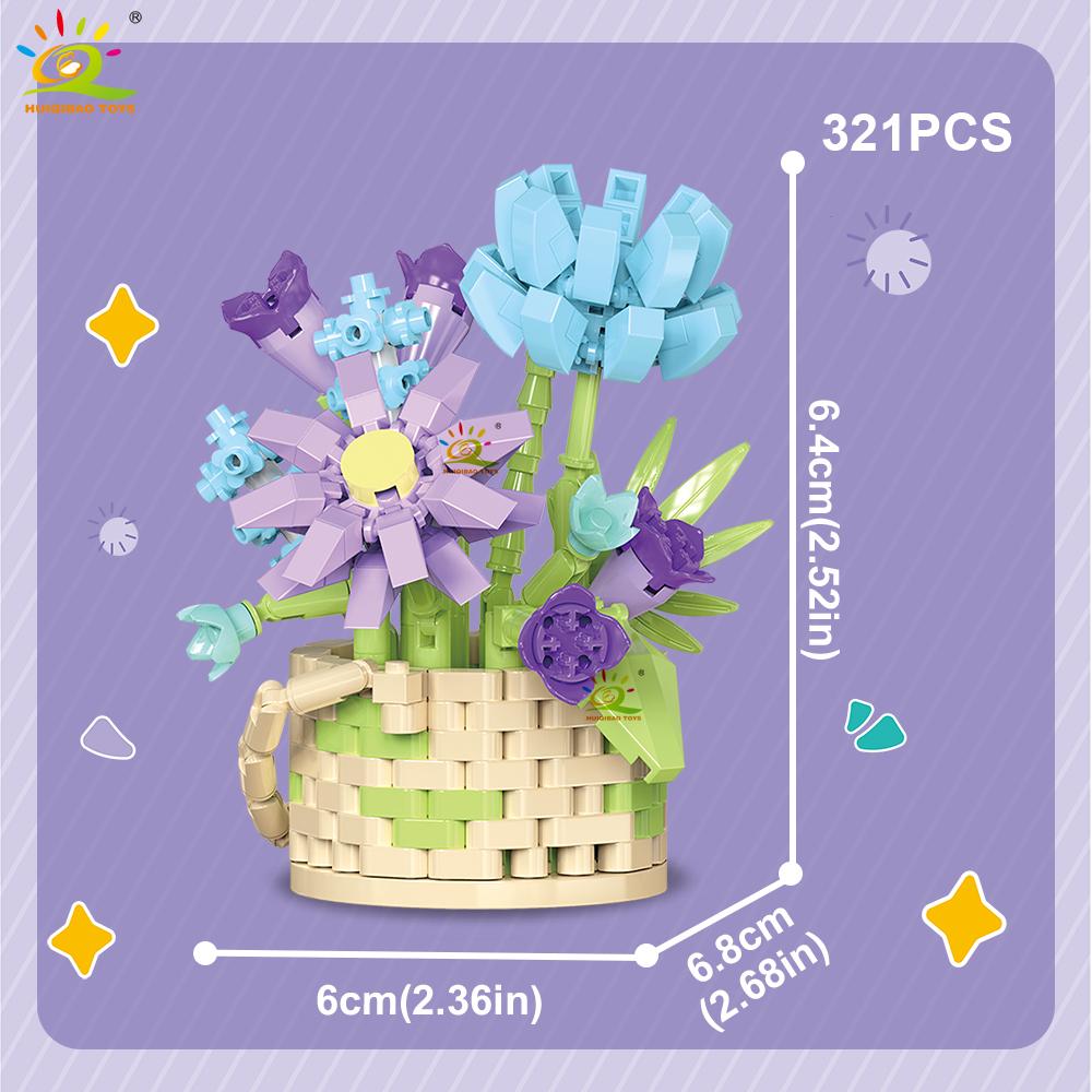 

Flower Pot Micro Construction Brick DIY Rose Sunflower MOC Bouquet Mini Diamond Model Block Toy designed for Children Desk Decor