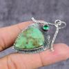 Chrysoprase, Diopside Handmade 925 Sterling Silver Pendant 2.25" q2Q46