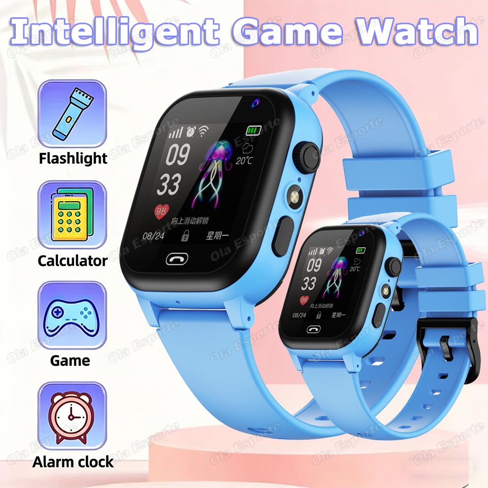 Kids Smart Watch Multifunctional Waterproof SOS GPS Camera HD Call Voice Chat Games LED Flashlight Weather Alarm Smartwatch