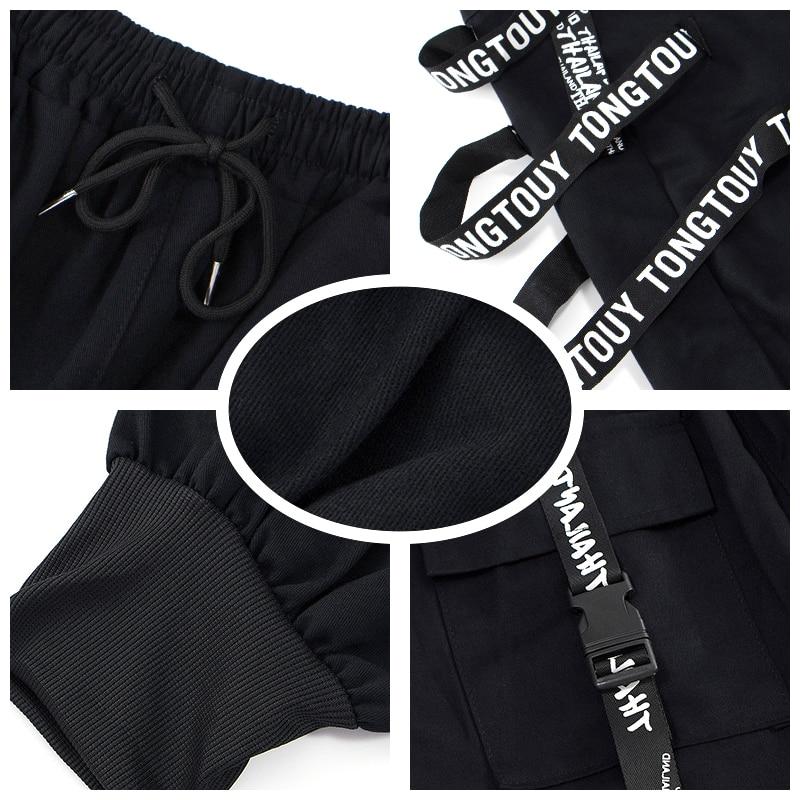 Schwarze Cargohose für Herren, Jogger, Cargohose für Herren, Joggen, japanische Streetwear, Hip Hop, Hippie, Techwear, Gothic-Band