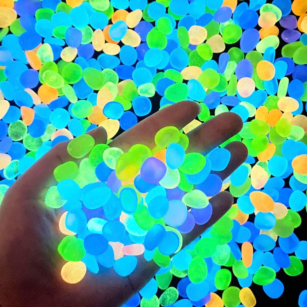 1000pcs Luminous Rock, Stone Luminous Dark Garden Pebbles, Sidewalk Fish Tank Decoration, Aquariums, Fish Tanks loom