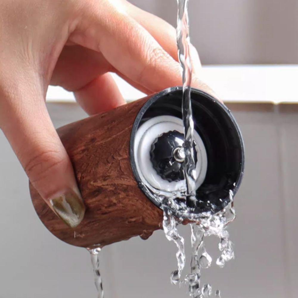 Handheld Crank Hand Coffee Grinder Ceramic Grinding Core Wood Grain Coffee Bean Mill Detachable Handle