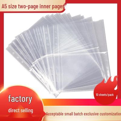 A5 Transparent 6-Hole Card & Photo Album Refill, 4-Pocket Pages for Journals, 5-Inch Large Inner Pages.