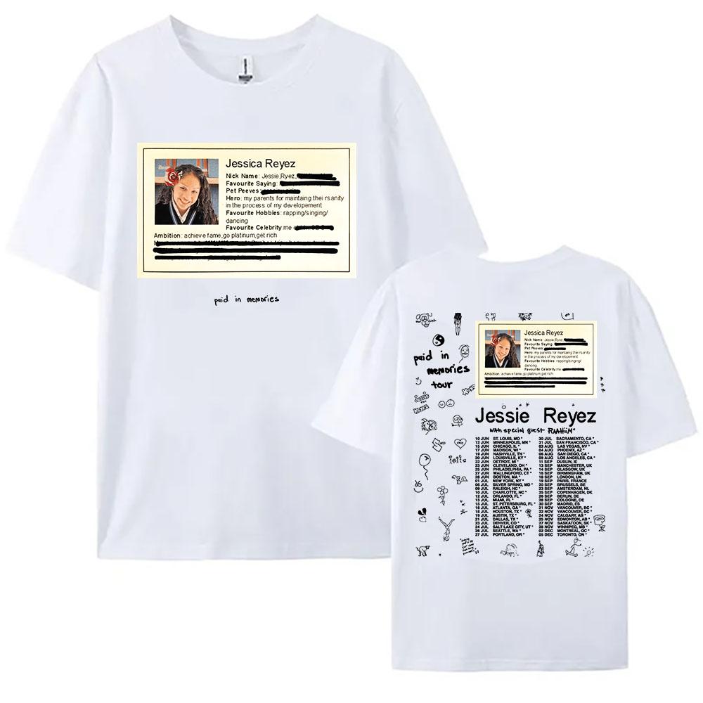 Футболки с принтом тура JESSIE REYEZ PAID IN MEMORIES 2025 года футболка с новым альбомом женскаямужская одежда хлопковые женские футболки с круглым вырезом XS белый 1795₽