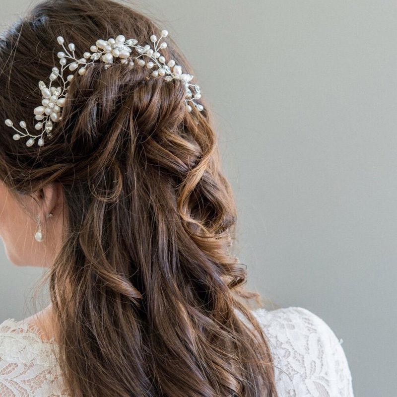 Vintage Wedding Bridal Pearl Flower Crystal Hair Pins