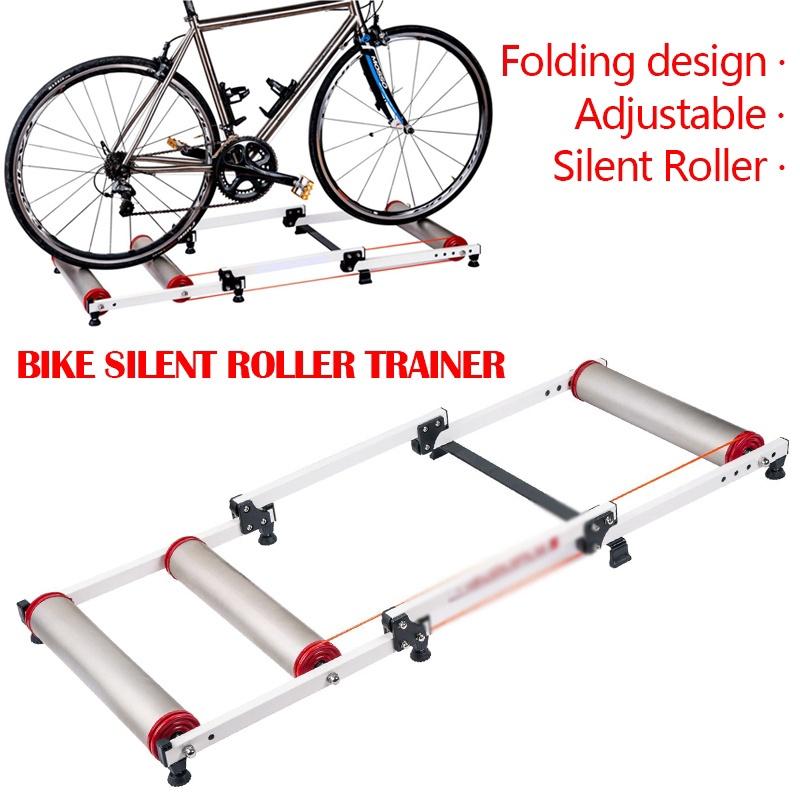 51 * 19.7 in Aluminum Alloy For MTB Road Bike Bike Roller Trainer Stand Bicycle Indoor Exercise Bike Training Silent Folding Trainer