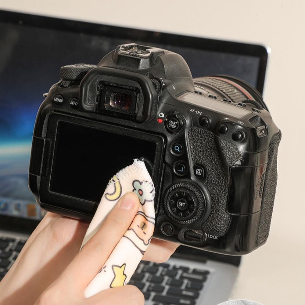 Cartoon Puppy Self-adhesive Camera Storage Bag Silk Cloth Camera Protective Wrap  Woman Girls