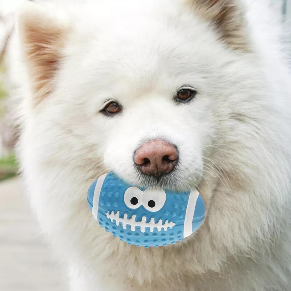 Pipiga Hundleksaker Mjuka Latexbollar För Små Medelstora Stora Hundar Rugby Fotboll Husdjursleksak Hund Interaktiv Tuggboll