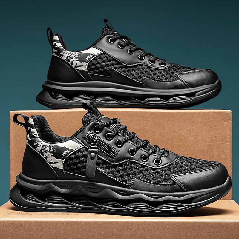 

Мужские кроссовки летние дышащие повседневные для активного отдыха, походов, спорта, бега, тенниса, модные, дизайнерские, роскошные, на платформе, лоферы 39 чёрный