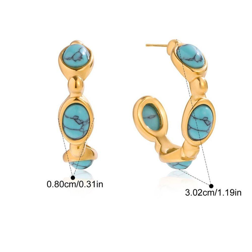 Simulated Pearls Hoop Earrings 18K Gold Color Pearl Earrings C-Shape Earrings  All Occasions