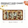 High Definition Metal Tin Sign Vintage Year Number License Plate Style Rustic Retro Wall Art Decor for Home Bar Garage