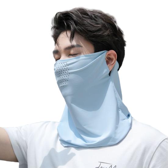 Sun Protection Guard Quick-Drying Fabric Ice Silk Face Guard with Breathable Mesh Elastic Earhook Cooling Fabric Extended Neck Gaiter Face Guard