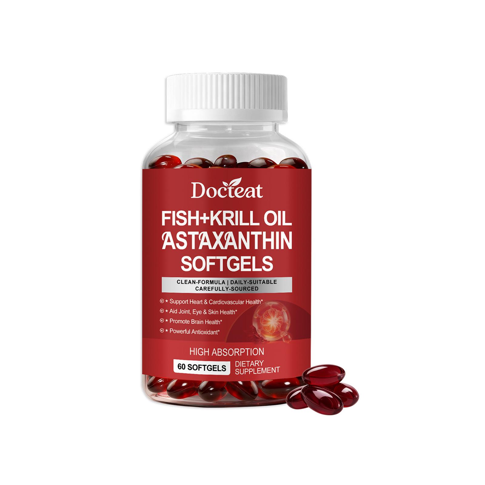 

DOCTEAT Astaxanthin Fish Oil Capsules - Gentle Daily Support for Body Comfort.