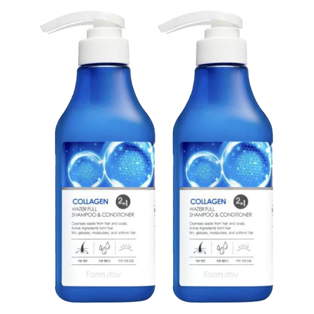 FARM STAY Kollagenwasser-Vollshampoo und -spülung, 530 ml