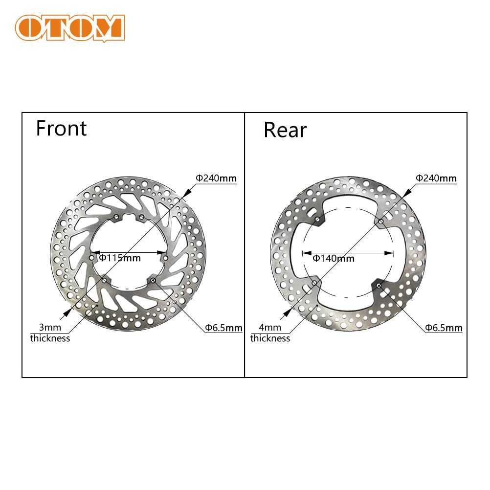 OTOM Motocross Front Rear Brake Discs Steel Rotors For HONDA CRF250R CRF250X CRF450R CRF450X 04-17 Motorcycle Front Brake Rotor
