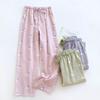 2026 New Women's Spring/Summer Sleeper Pants 100% Cotton Gauze Heart Shaped Thin Printed Pants Home Pants Lounge Wear