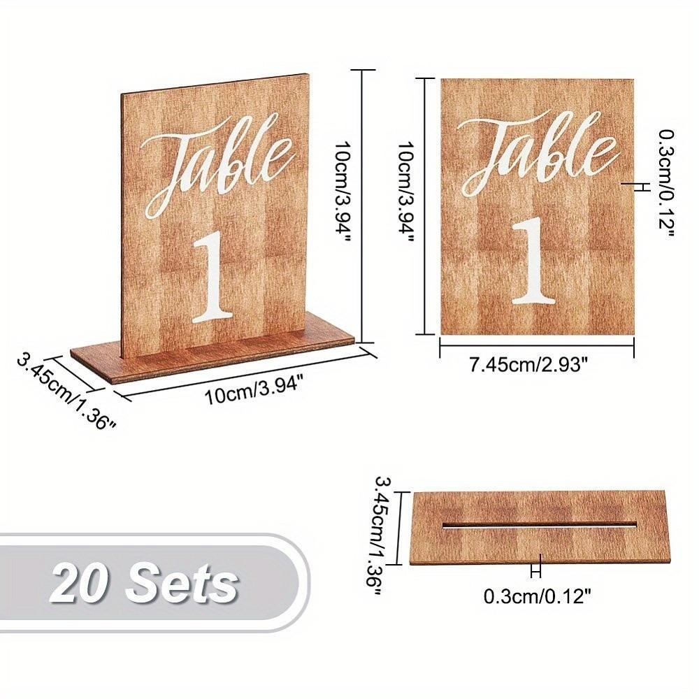Double-Sided Wooden Table Markers Numbers 1-20 Table Number Signs  Dining Table