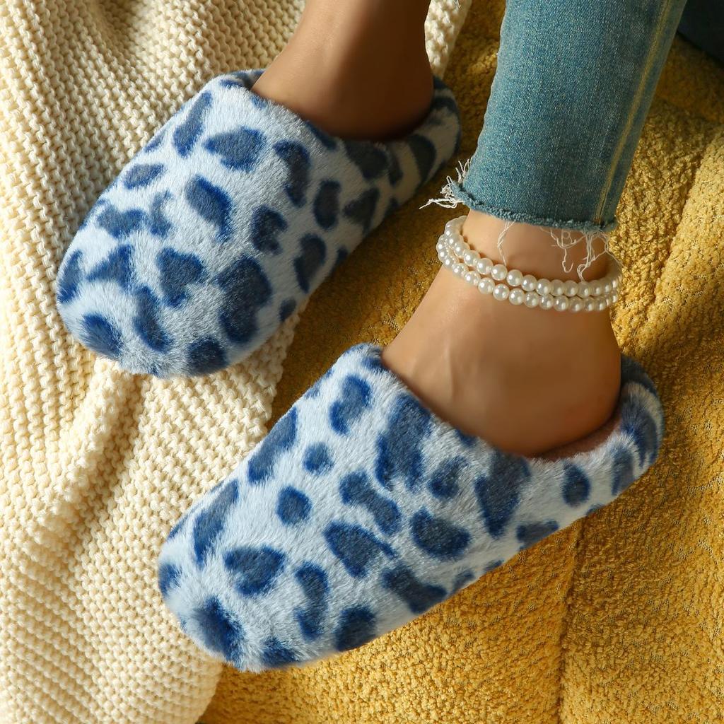 Women's Cozy Cartoon Cotton Slippers - Thick, Warm, Closed Toe for Fall/Winter