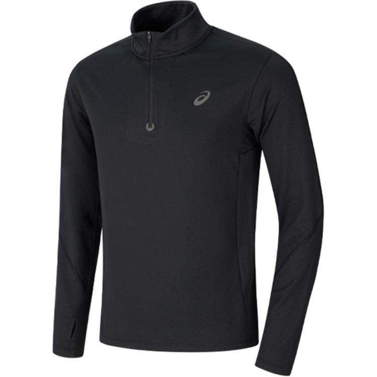 Asics Sports Lifestyle Series Logo Quick-Dry Warm Breathable Long Sleeve T-Shirt Men Tops Black 2011D324-001