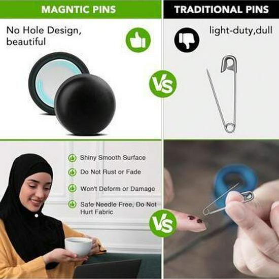 Colorful Magnetic Clasp Brooch Set: Strong Round Magnet Buckle for Shawls and Scarves